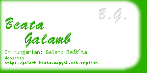 beata galamb business card